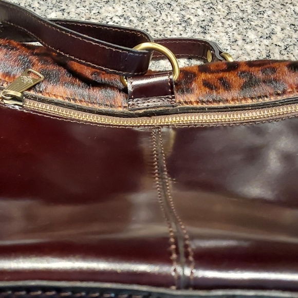 PATRICIA NASH LEOPARD NWOT HAIRCALF BROWN LEATER BACKPACK/ SHOULDER BAG - Picture 8 of 9